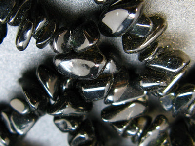 Set of Three Black Tourmaline Schorl Free Form Bead Necklace from Brazil - 17.5"