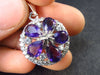 Genuine Rich Purple Faceted Amethyst Sterling Silver Pendant From Brazil - 1.1" - 4.14 Grams