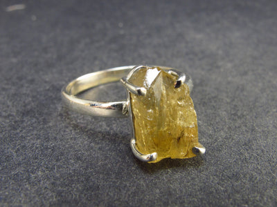 Fabulous Untreated Imperial Topaz 925 Silver Ring from Brazil - 2.87 Grams - Size 9.25