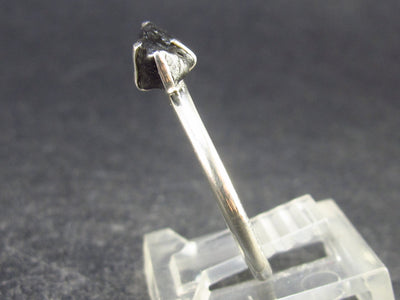 Natural Crystal Black Tourmaline Schorl 925 Silver Ring From Namibia - 1.9 Grams - Size 8