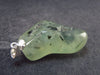 Very Nice Tumbled Prehnite Sterling Silver Pendant from Mali - 1.3" - 7.7 Grams