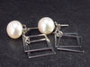 Cultured Freshwater White Pearl Dangle 925 Silver Earrings - 1.3"