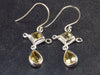 Stone of Success!! Natural Faceted Golden Yellow Citrine 925 Sterling Silver Drop Earrings - 2.5 Grams