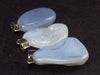 Lot of 3 Natural Blue Chalcedony Pendant from Madagascar