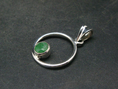 Tsavorite Faceted Green Garnet Sterling Silver Pendant From Tanzania - 2.9 Grams - 1.2"