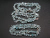 Set of Three Natural Sky Blue Topaz Free Form Bead Necklace from Brazil - 18'' Each