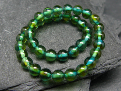 Green Baltic Amber Bracelet ~ 7 Inches ~ 5mm Round Beads