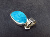 Amazing Intense Blue Genuine Turquoise 925 Silver Pendant - 1.0" - 2.43 Grams
