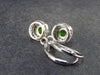 Natural Intense Forest Green Faceted Chrome Diopside Dangle 925 Silver Leverback Earrings from Russia - 1 Carat