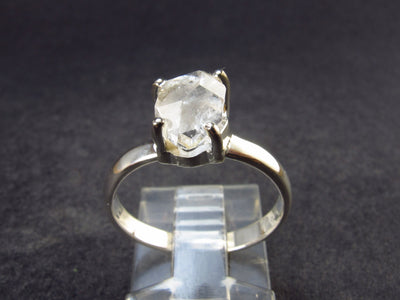 Fine Clear Natural Herkimer Diamond Silver Ring From New York - Size 7 - 2.45 Grams