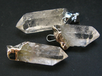 Pliny the Elder and Quartz!! Lot of Three Natural Clear Terminated Quartz Crystal Pendant from Brazil