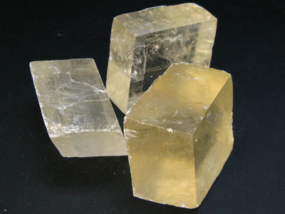 Lot fo Tree Large Rhomb Calcite Iceland Spar Crystal From Mexico - 2.2"