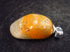 Rare Bumble Bee Jasper Tumbled Stone Silver Pendant From Indonesia - 1.1" - 2.7 Grams