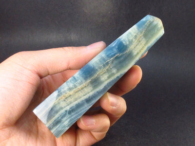 Nice Lemurian Aquatine Blue Calcite Obelisk Pyramid From Argentina - 4.2" - 144.5 Grams