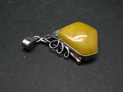 Nature’s Time Capsule!! Natural Butterscotch Color Baltic Amber 925 Silver Pendant - 1.9"