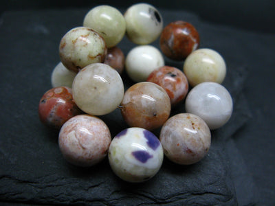 Tiffany Stone Violet Opal Genuine Bracelet ~ 7 Inches ~ 12mm Round Beads