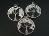 Set of Three Natural Moonstone Tree of Life Healing Necklace Pendant