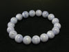 Fine Blue Lace Agate Round Beads Bracelet - 7" - 12mm Round Beads