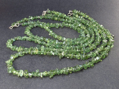 Fantastic Set of Three Natural Green Apatite Free Form Bead Necklace from Brazil - 18" Each