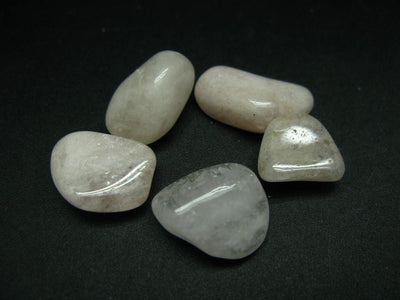 Lot of 5 natural Morganite (Pink Beryl) tumbled stones from Brazil