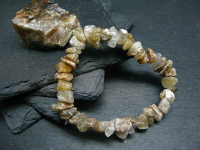 Rare Golden Herderite Crystal Bracelet from Brazil ~ 7 Inches ~ 10mm Crystal Beads