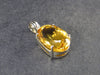 Stone of Success!! Genuine Intense Yellow Citrine Gem Sterling Silver Pendant From Brazil - 1.2" - 6.97 Grams