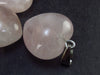 Symbol of Love and Beauty!! Lot of Three 3 Rich Pink Rose Quartz Puffed Heart Pendant from Madagascar