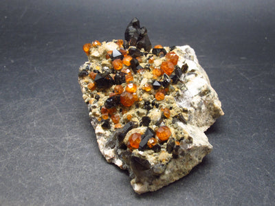 Spessartine Spessartite Garnet On Smoky Quartz Crystal From China - 3.6" - 115 Grams