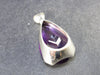 Large Genuine Rich Purple Faceted Amethyst Sterling Silver Pendant From Brazil - 1.6" - 13.4 Grams