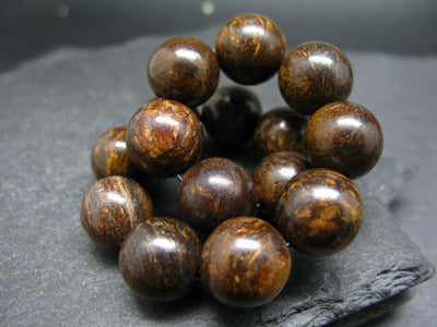 Bronzite Genuine Bracelet ~ 7 Inches ~ 12mm Round Beads
