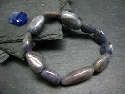 Tanzanite Genuine Bracelet ~ 7 Inches ~ Large Tumbled Beads