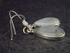 Pear Shaped Cabochon Natural Moonstone 925 Sterling Silver Drop Earrings - 1.3" - 2.96 Grams