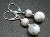 Energy! Genuine 8mm and 10mm Merlinite Moss Agate Round Beads Dangle 925 Silver Leverback Earrings From Madagascar