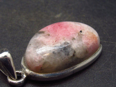 Rare Pink Tugtupite Sterling Silver Pendant From Greenland - 1.4" - 6.5 Grams