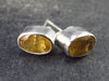 Fabulous! Untreated Gem Faceted Imperial Topaz Stud Silver Earrings from Brazil - 0.6" - 1.88 Grams
