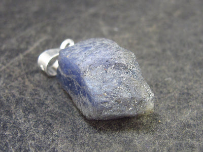 Natural Rough Tanzanite Gem Pendant In Sterling Silver From Tanzania - 2.3 Grams - 0.9"