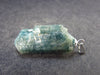 Unpolished Terminated Neon Blue Apatite Silver Pendant From Brazil - 1.3" - 4.93 Grams