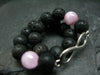 Kunzite & Lava Genuine Bracelet ~ 7 Inches ~ 8mm Round Beads