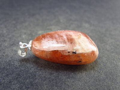 Sunstone Tumbled Crystal Silver Pendant From India - 1.2" - 6.15 grams