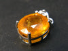 Nice Natural Faceted Orangish-Yellow 6.82 Carat Sapphire 925 Sterling Silver Pendant - 0.8"