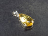 Stone of Success!! Genuine Intense Yellow Citrine Gem Sterling Silver Pendant From Brazil - 1.1" - 3.66 Grams