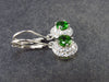 Natural Intense Forest Green Faceted Chrome Diopside Dangle 925 Silver Leverback Earrings from Russia - 1 Carat