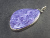 Lilac Stone!!! Stunning Silky Charoite Sterling Silver Pendant From Russia - 2.2" - 13.4 Grams