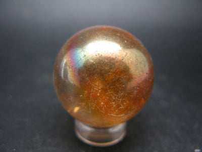 Beautiful Gold Aura Quartz Crystal Sphere Ball From Brazil - 1.1"