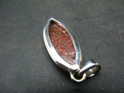 Shiny Sunstone 925 Silver Pendant From Tanzania - 1.6" - 5.7 Grams