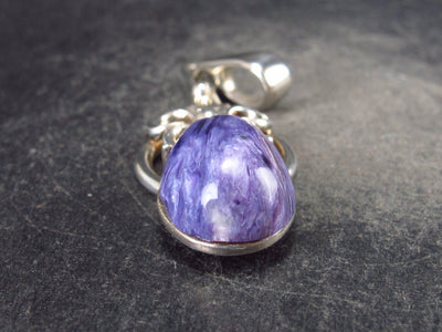 Rare High-Quality Charoite Pendant In SS From Russia - 1.9"