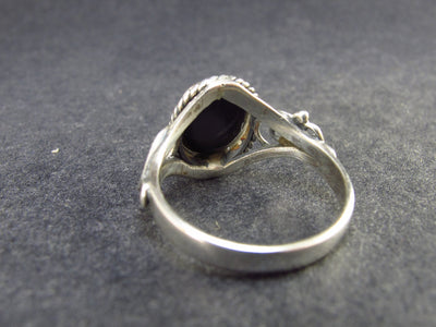 Black Onyx Sterling Silver Ring - Size 7.5 - 3.07 Grams