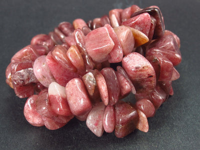 Rare Thulite Necklace Beads From Norway - 18"