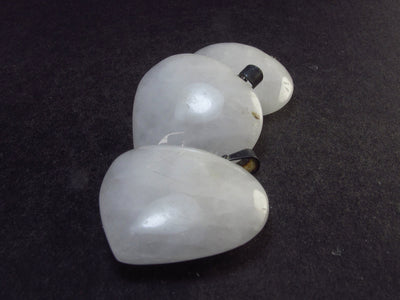 Set of 3 Quartz Heart Shaped Pendants From Brazil