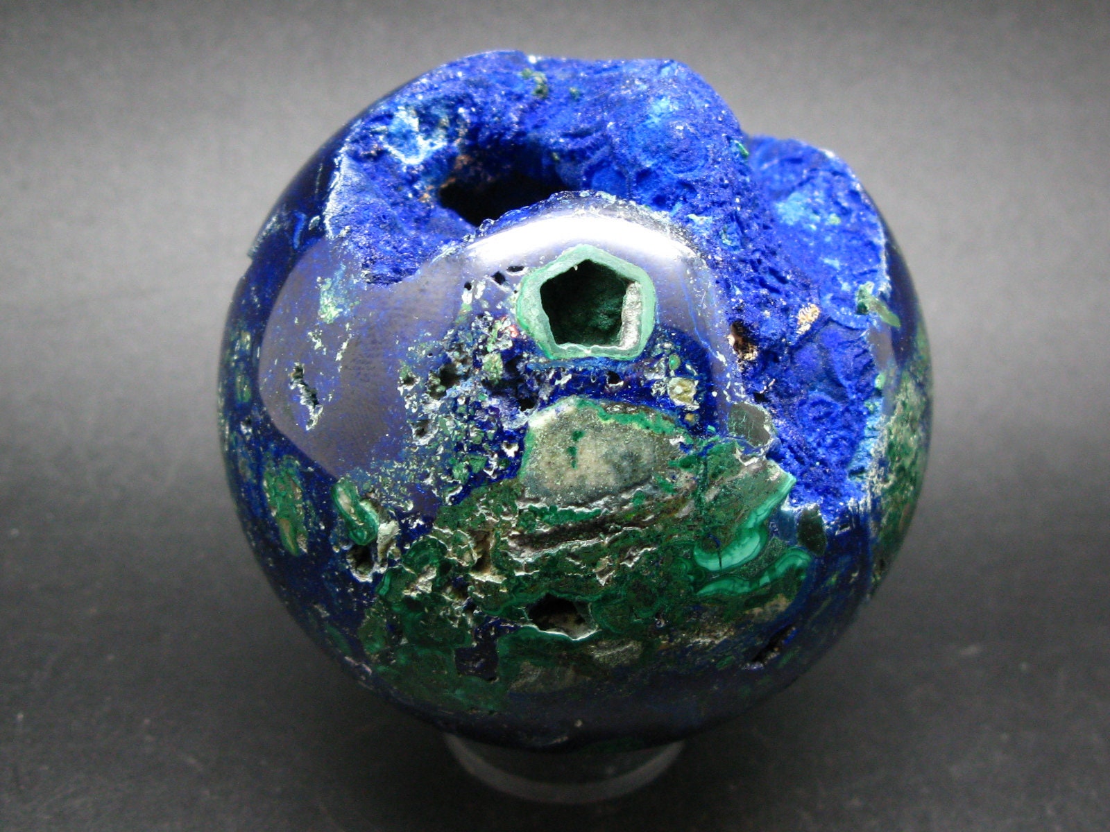 Teal Blue Splash Azurite in cheapest Matrix Sphere // Azurite in Matrix // Mineral Sphere // Stone Sphere // Metaphysical Stone //Village Silversmith